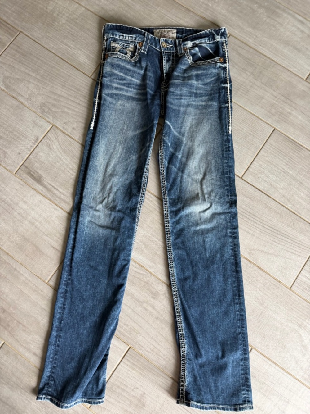Big Star Slim Straight Washed Blue Jeans